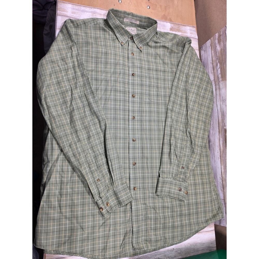 1- L.L. Bean Mens XXL Tall & 1-XL Wrinkle Resistant Traditional Fit Plaid Shirts - Picture 2 of 16